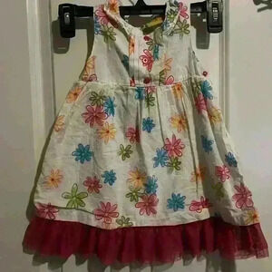 Penelope Mack Floral Multicolor Daisy Dress size 3T w Ruffle Detailing 🌼